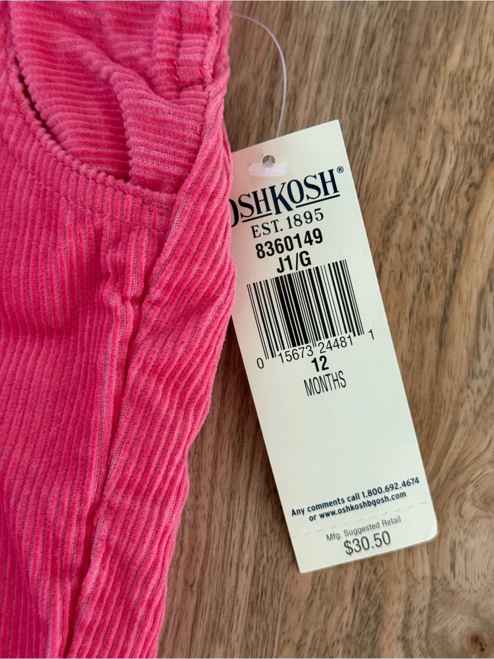 Osh Kosh Pink Corduroy Overalls
